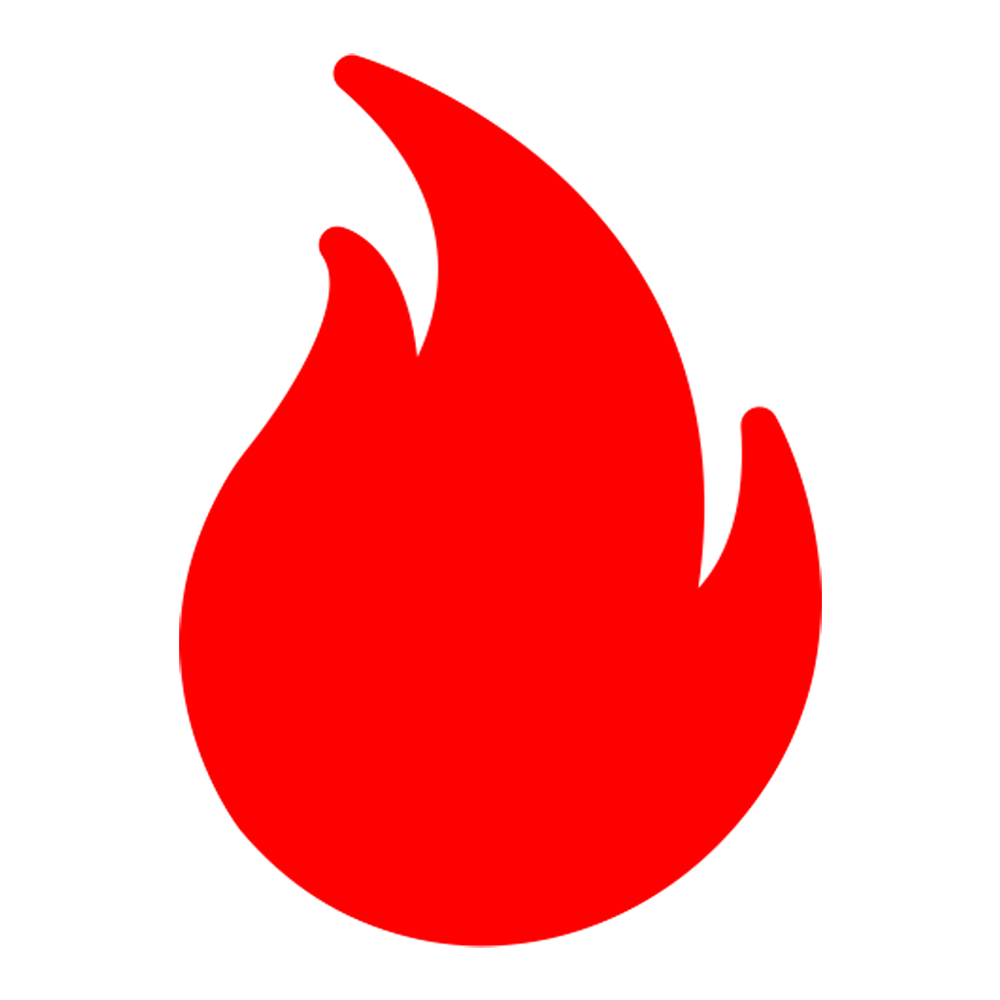 [CITYPNG.COM]HD Red Fire Flame Silhouette Icon PNG – 1000×1000