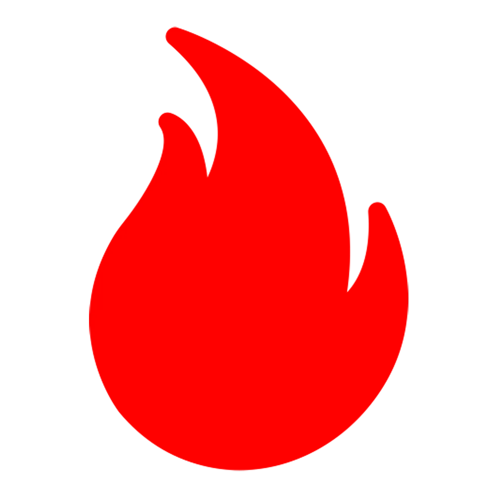 [CITYPNG.COM]HD Red Fire Flame Silhouette Icon PNG – 1000×1000