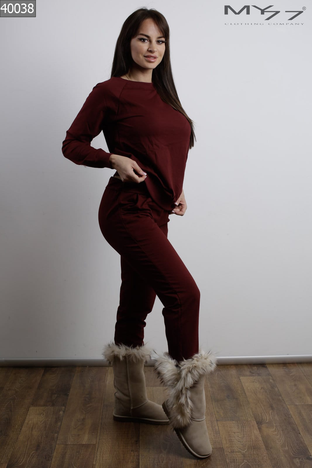 MY77 Bordó pamut szabadidő szett – 40038