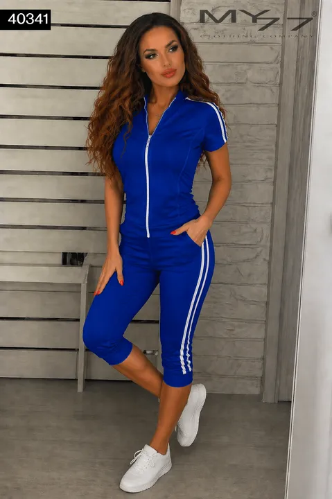 MY77 Női Sport Szett – Cipzáras Felső és 3/4-es Nadrág – 40341