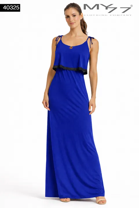 MY77 Kék Hosszú Női Maxi Ruha – Pántos  40325