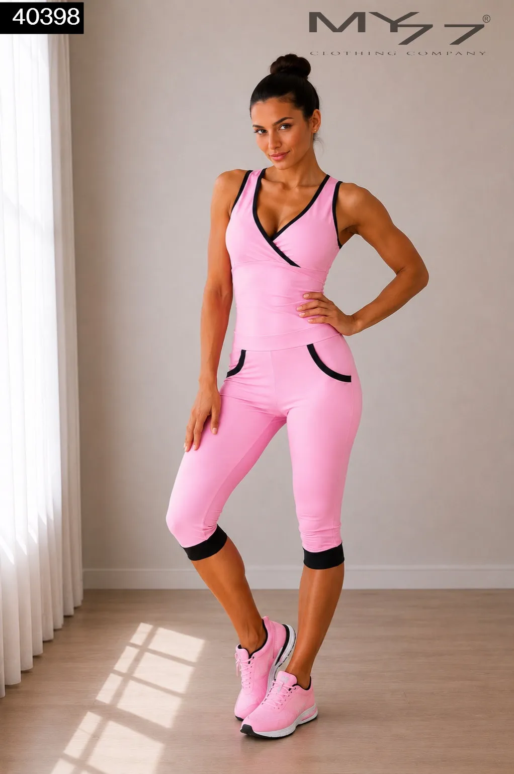 MY77 Pink-Fekete Női Felső – 40398